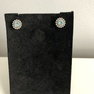 BRIGHTON  Twinkle mini post blue zircon earrings (match Halo collection)